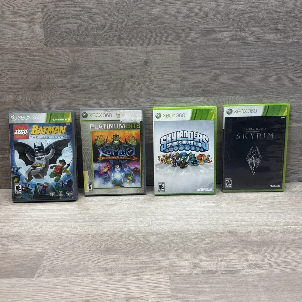 Xbox 360 Game Lot. 5 Games - Elder Scrolls V Skyrim, Skylanders, Kameo, Batman